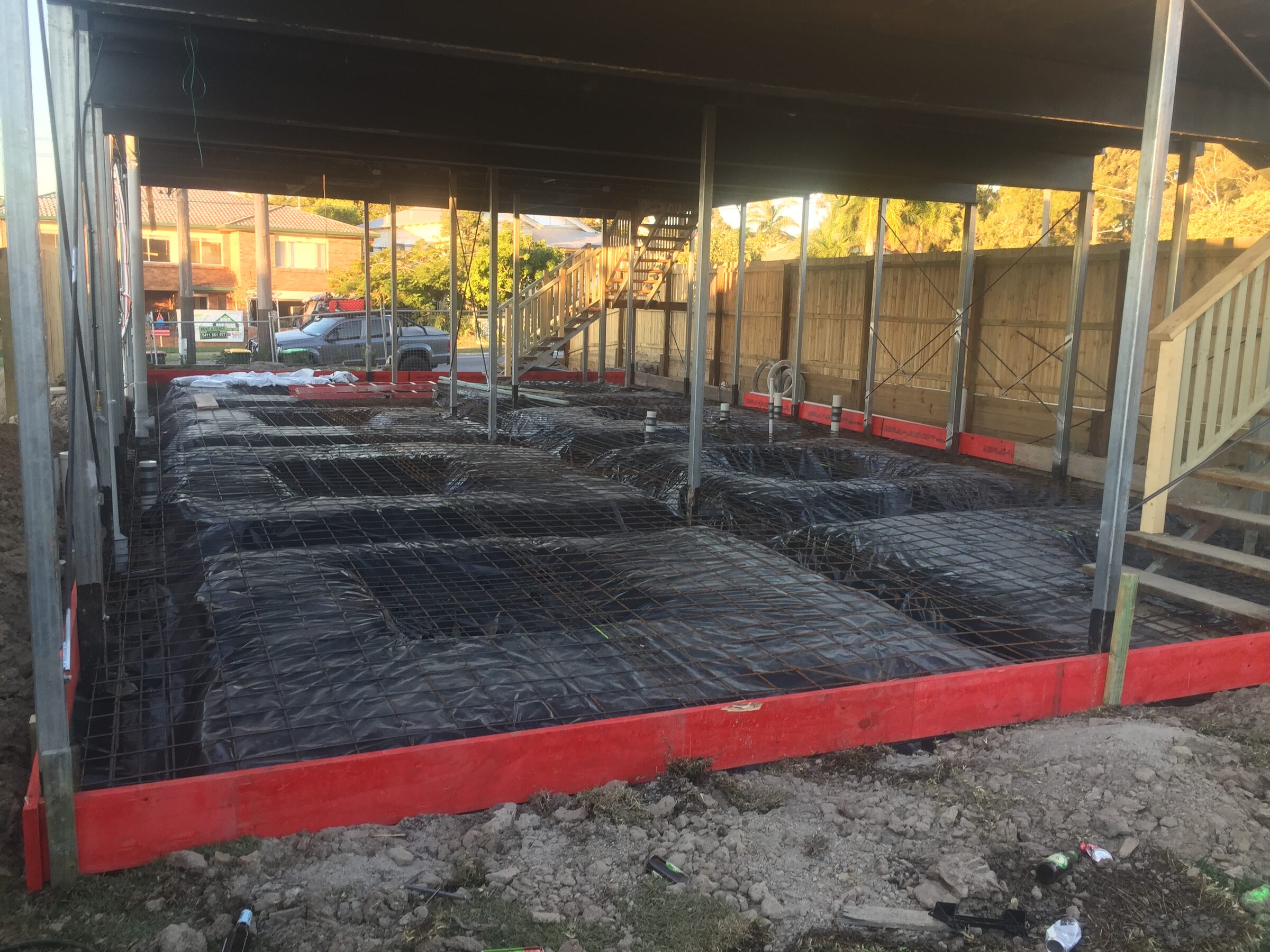 Structural work during the Coorparoo Queenslander build
