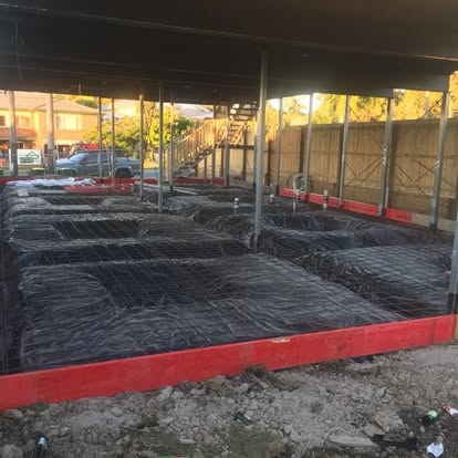 Downstairs build-under construction, showing the new ground floor taking shape